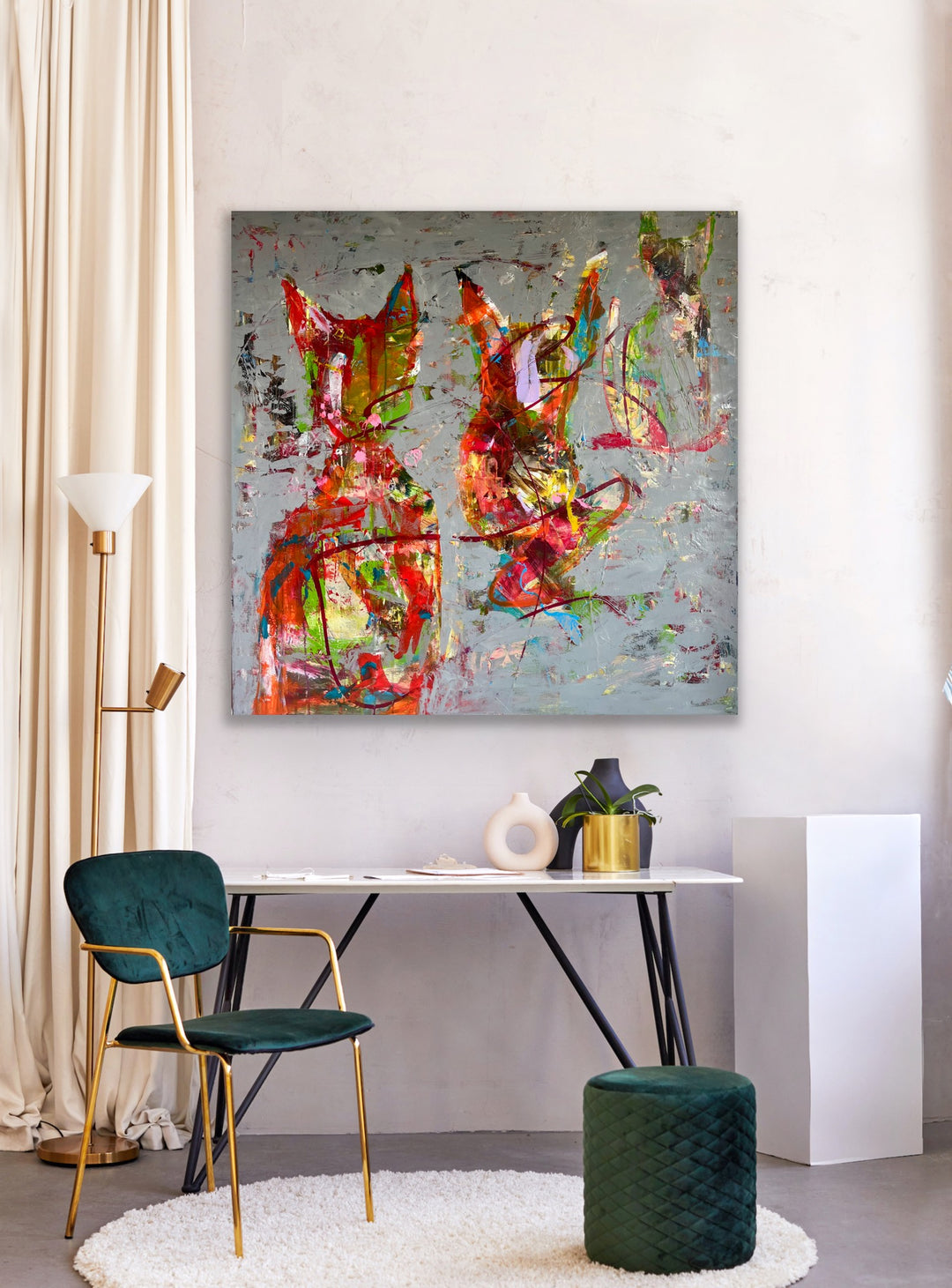 Tiger, Løve & Leopard • 100 * 100 cm